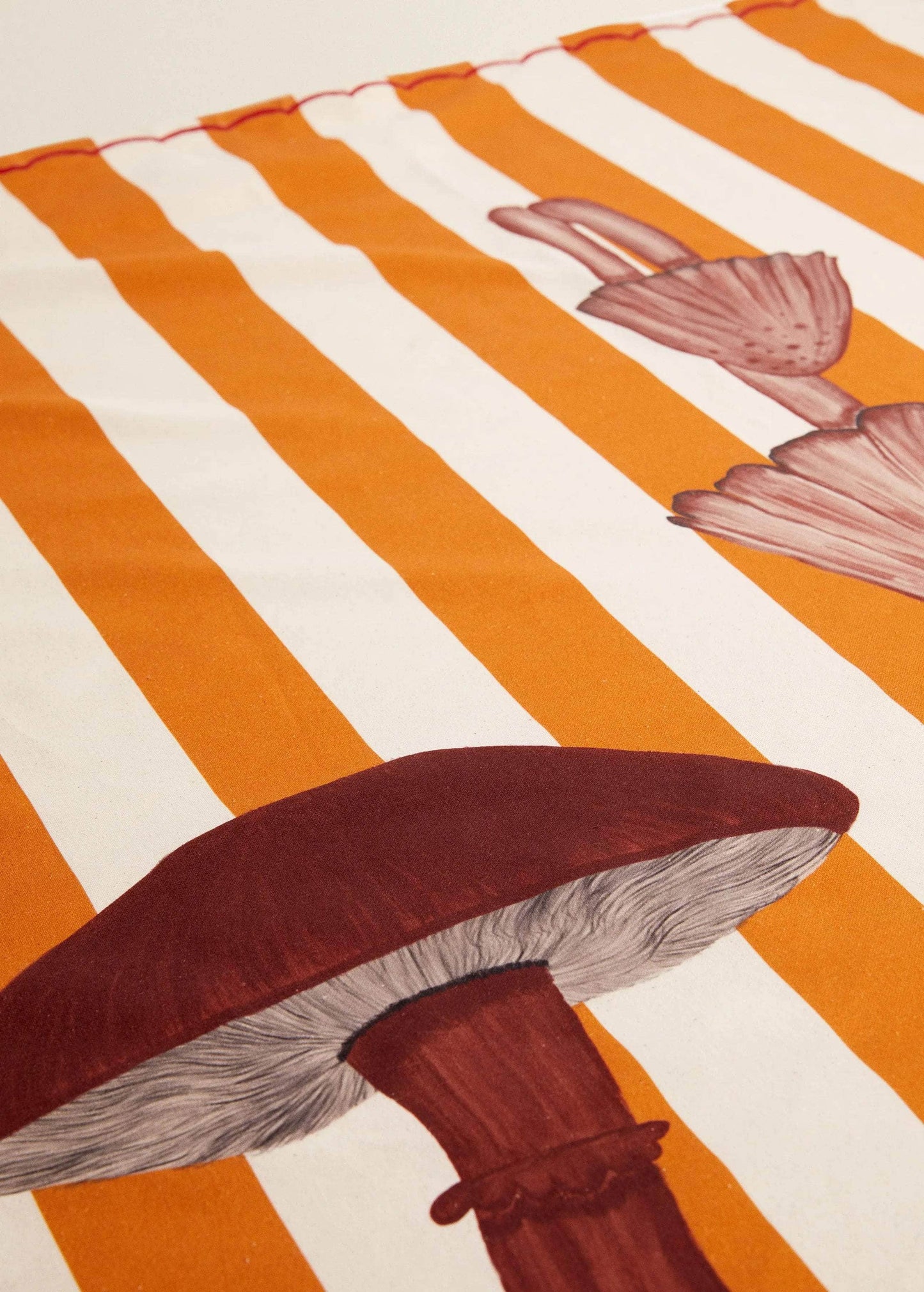 Orange Striped Mushroom Tablecloth