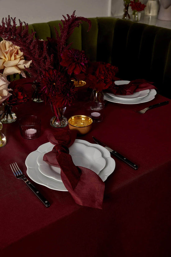 Deep Red Tablecloth