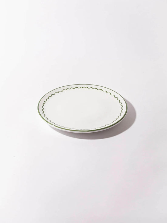 Load image into Gallery viewer, Lunch Plate - Olive Green Zigzag
