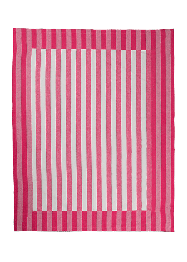 Punch Pink Stripe Tablecloth