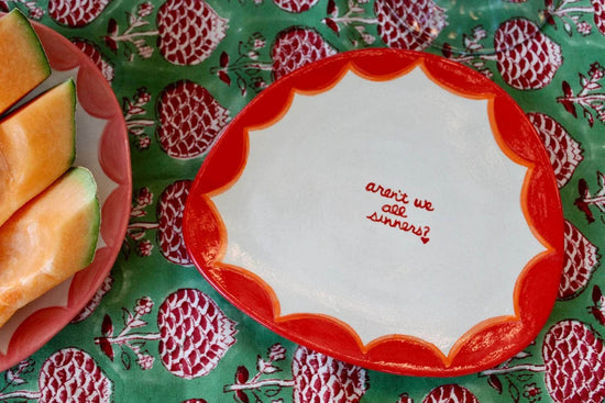 "Aren't We All Sinners?" Dessert Plates/Set of Two