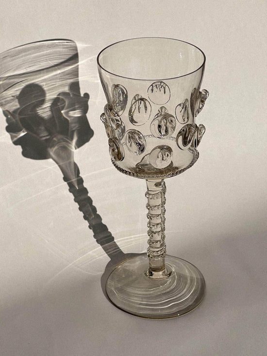 Load image into Gallery viewer, Mouthblown Wine Glass Dots - Set Of Two
