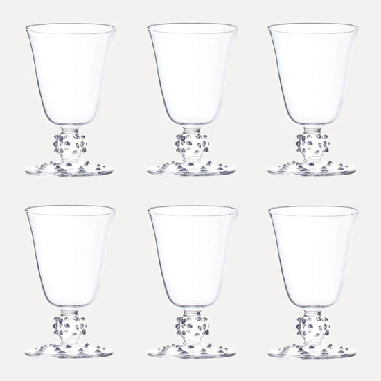 Clear Pom Wine Glass - Set of Six