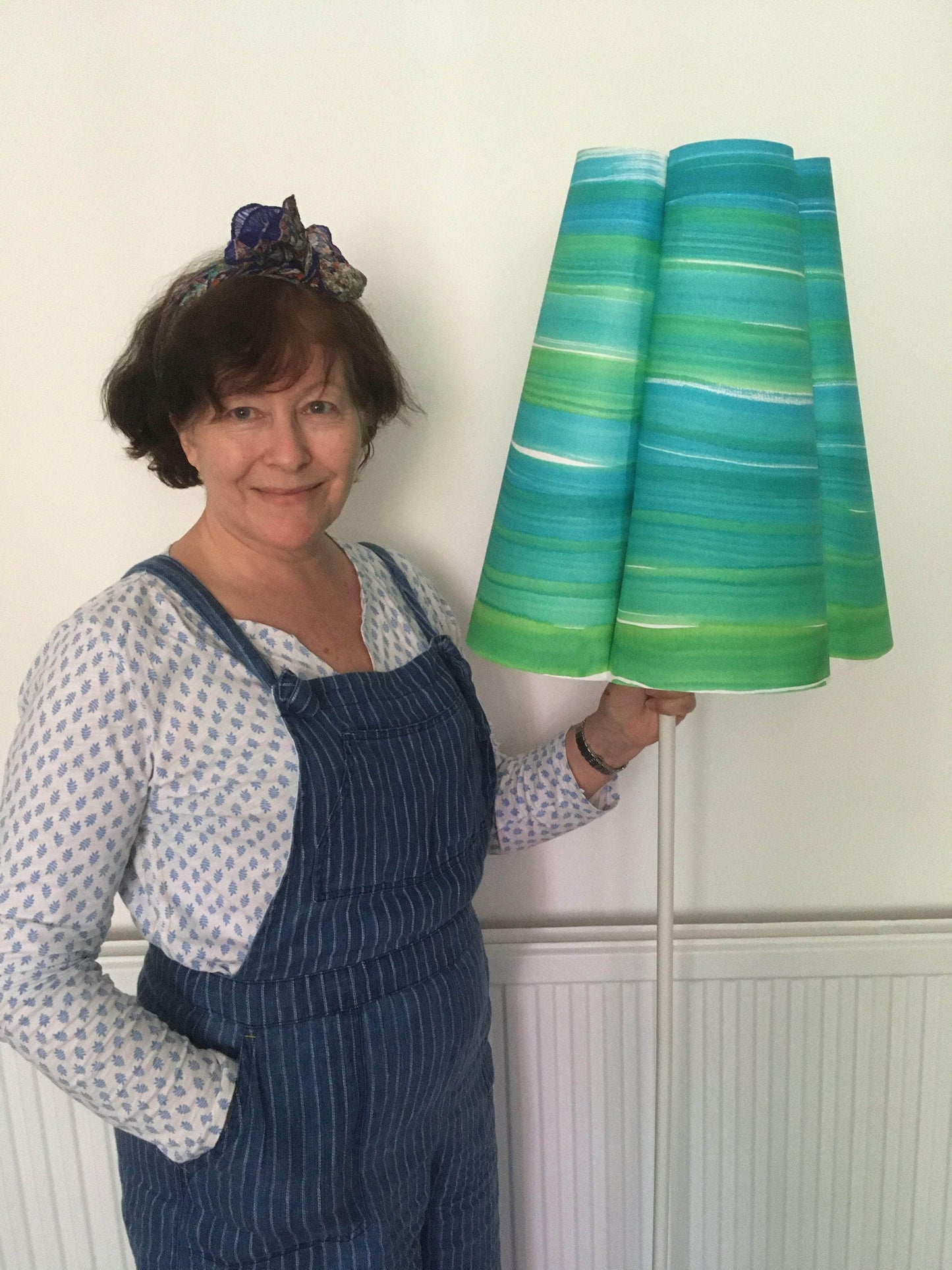Conical Blue Paper Lampshade