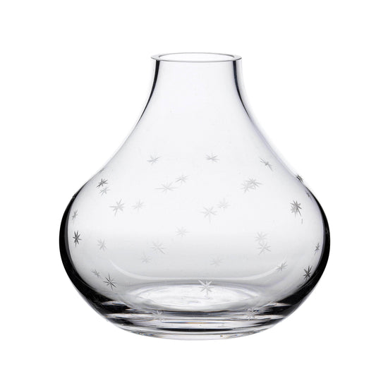 A Small Crystal Vase with Stars Design
