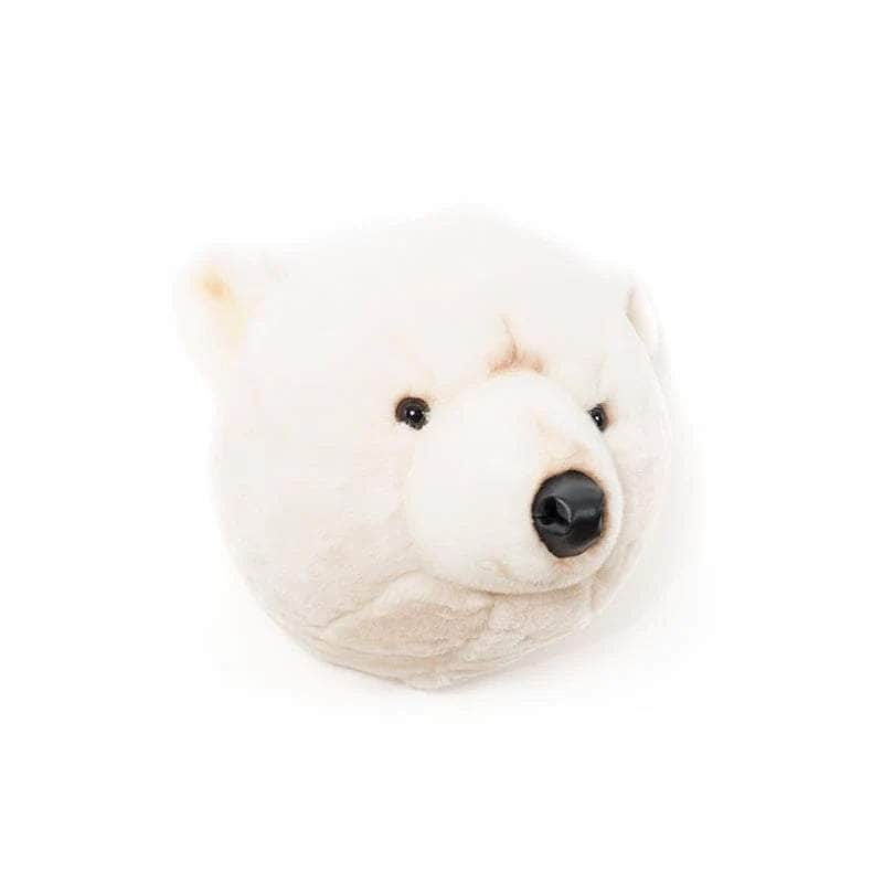 Basile the Polar Bear Wall Mounted Plush Head