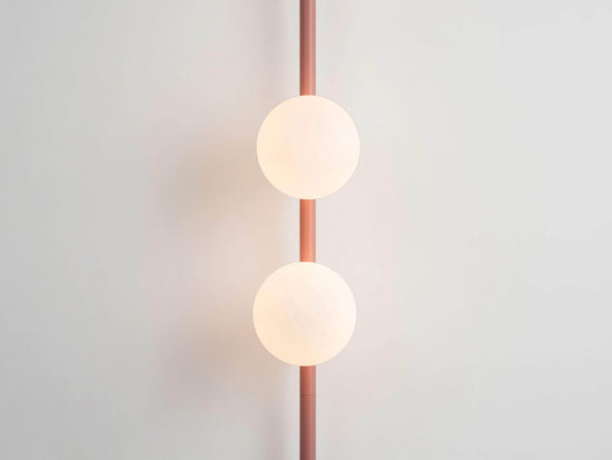 Pink bar opal ball wall light