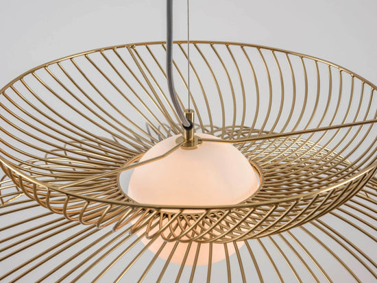 Brass cage ceiling light