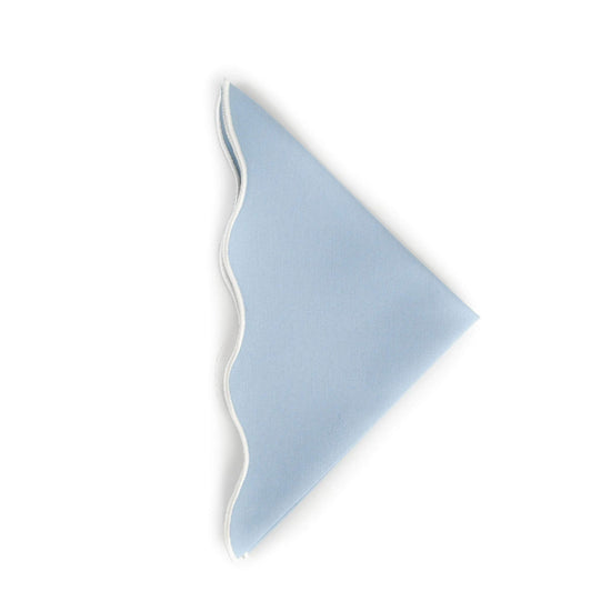 Embroidered Wave Napkin Blue