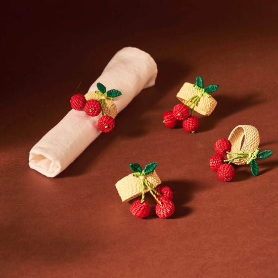 Load image into Gallery viewer, Palmito Cherry Napkin Rings (Set of 4)
