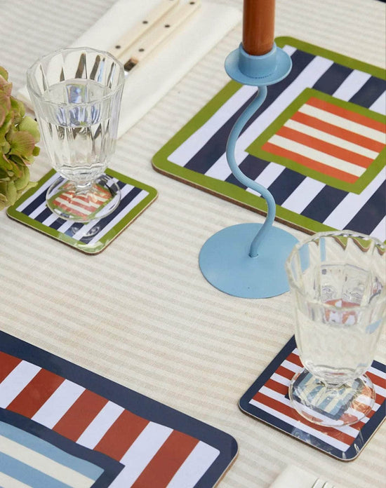 Square And Stripe Coasters (Set of Six)