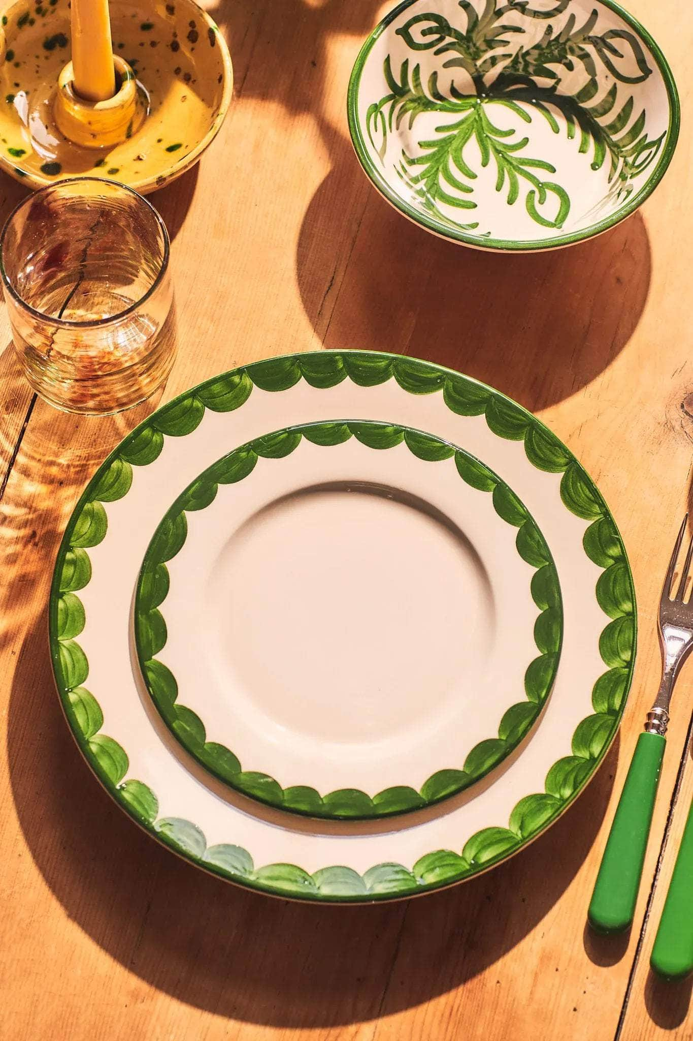 Green Scallop Side Plate