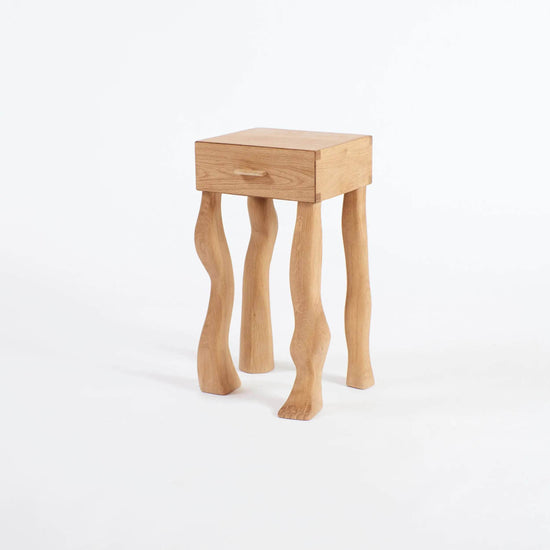 Foot Side Table With Drawer (Pair)