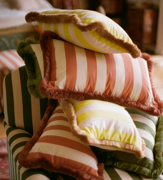 Sonia Stripe Cushion, Ginger