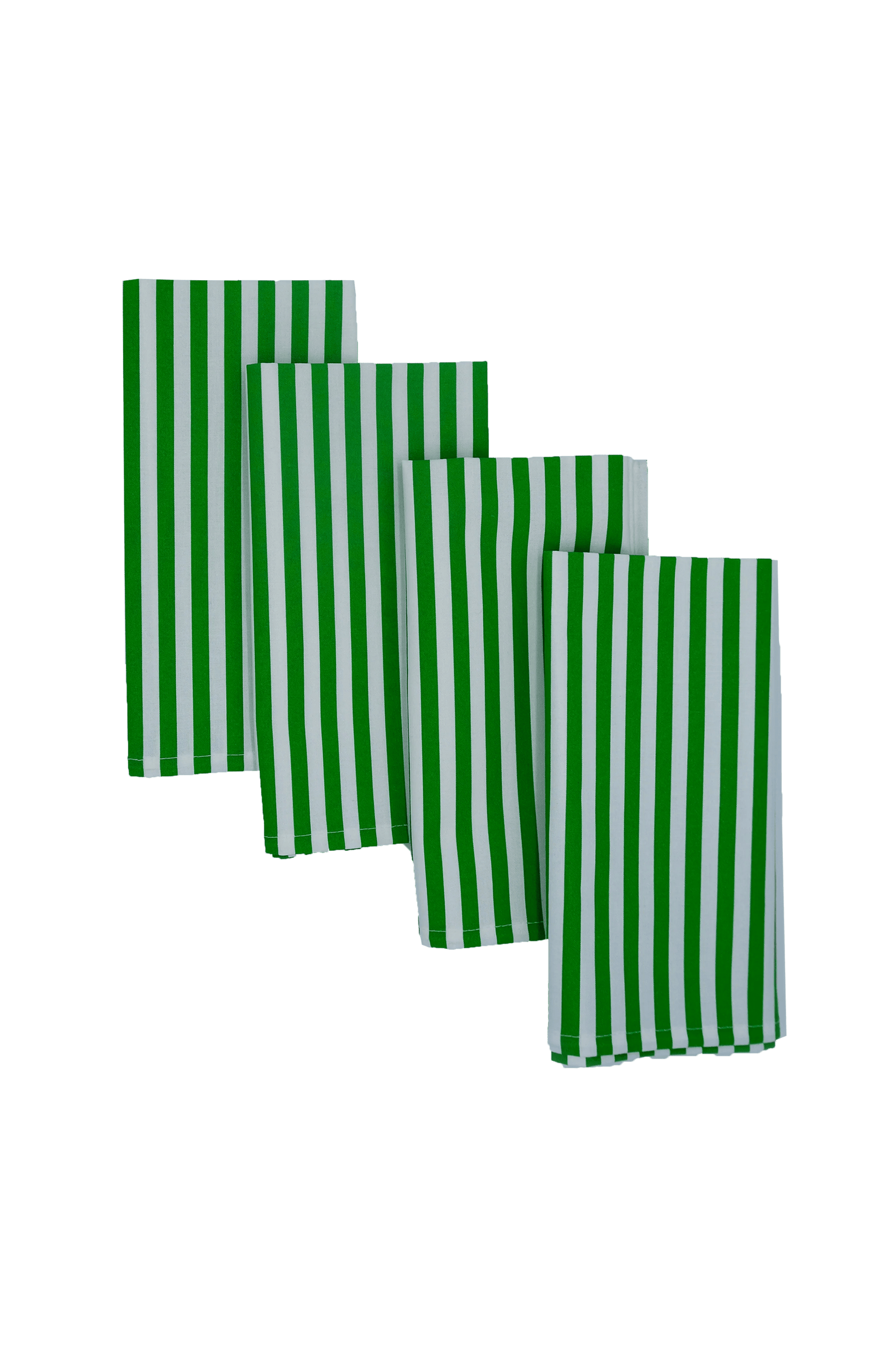 Green and White Broadway Stripe Napkins (Set of 4) 100% cotton