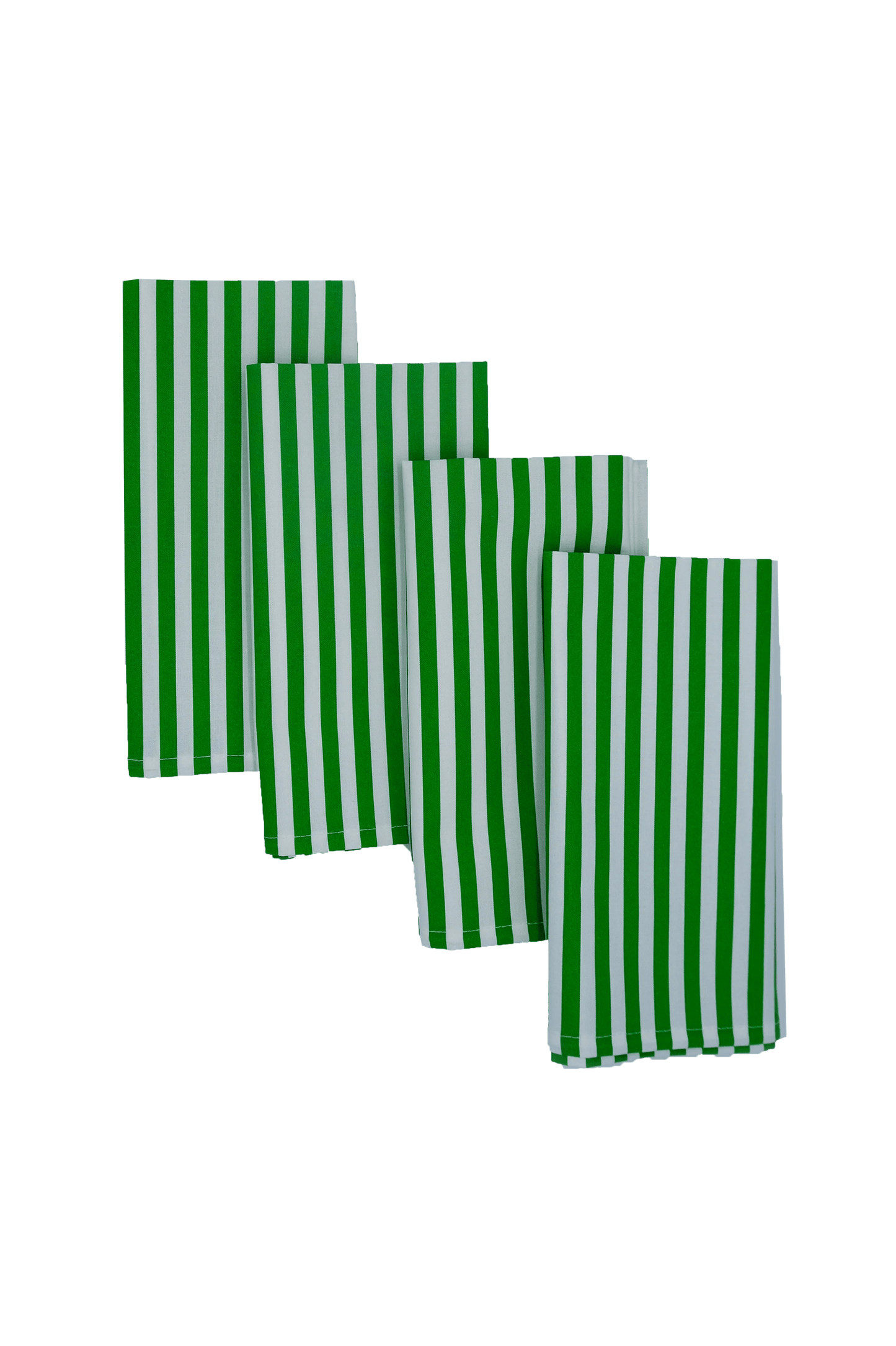 Green and White Broadway Stripe Napkins (Set of 4) 100% cotton