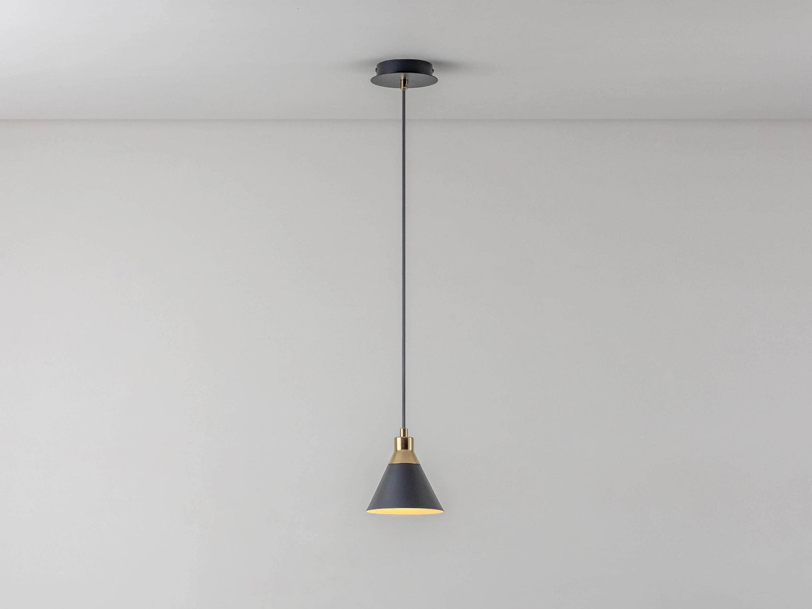 Charcoal grey cone pendent ceiling light