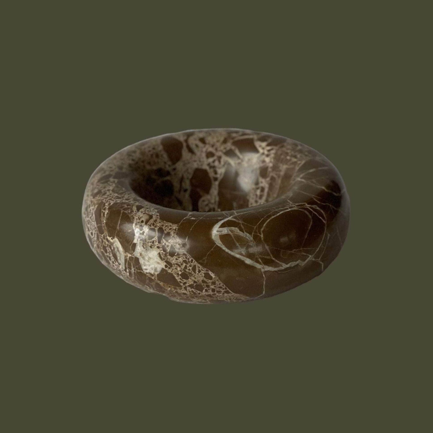 Contour Bowl: Round Bowl in Cacao Marble