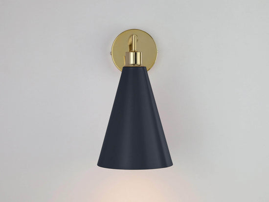 Load image into Gallery viewer, Charcoal grey cone shade wall light
