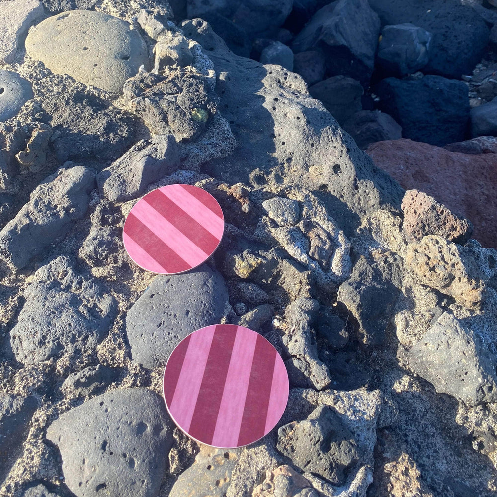 Rouge & Blush Stripe Coasters | Set of 4