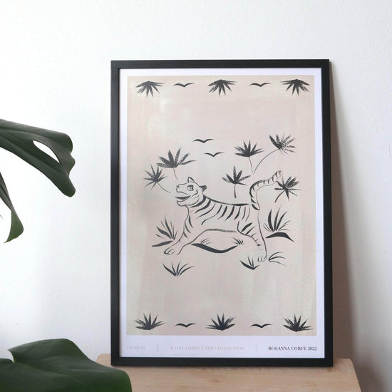 A3 - 'Tiger 02' Grey Print