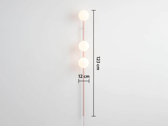 Pink bar opal ball wall light