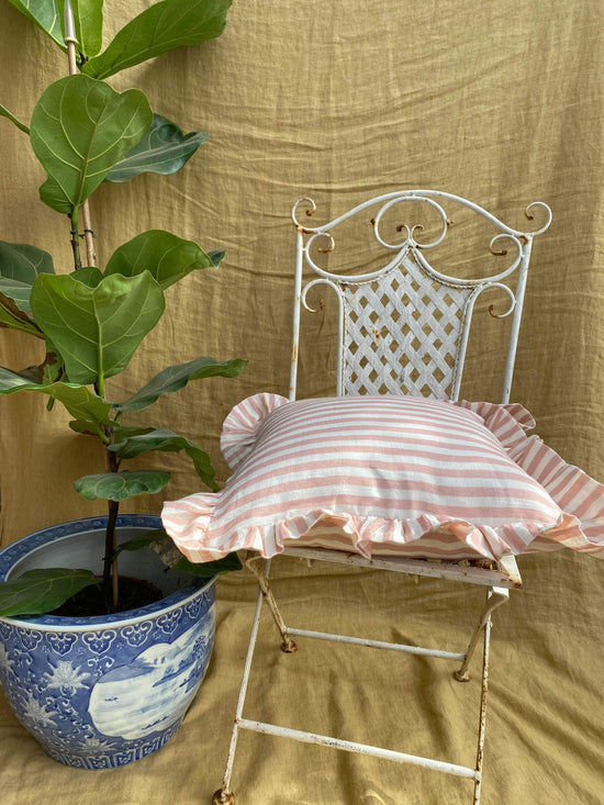 Blush Candy Stripe Cushion Cover