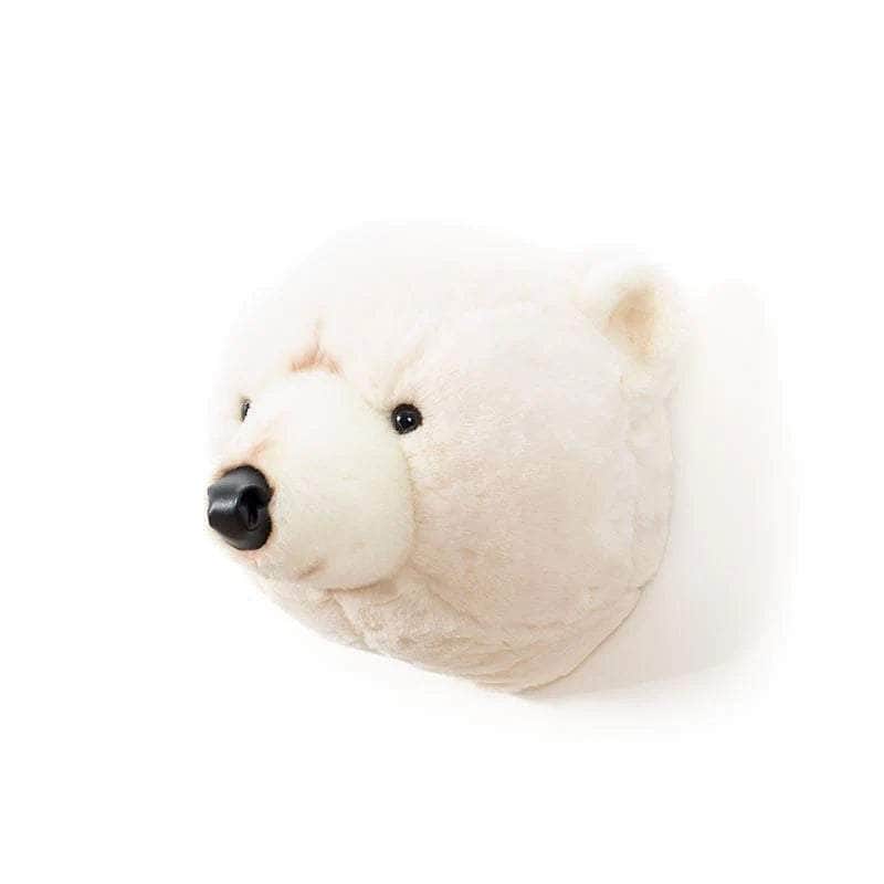 Basile the Polar Bear Wall Mounted Plush Head