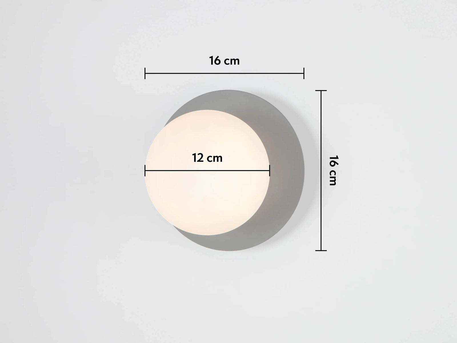 Charcoal grey opal disk wall light