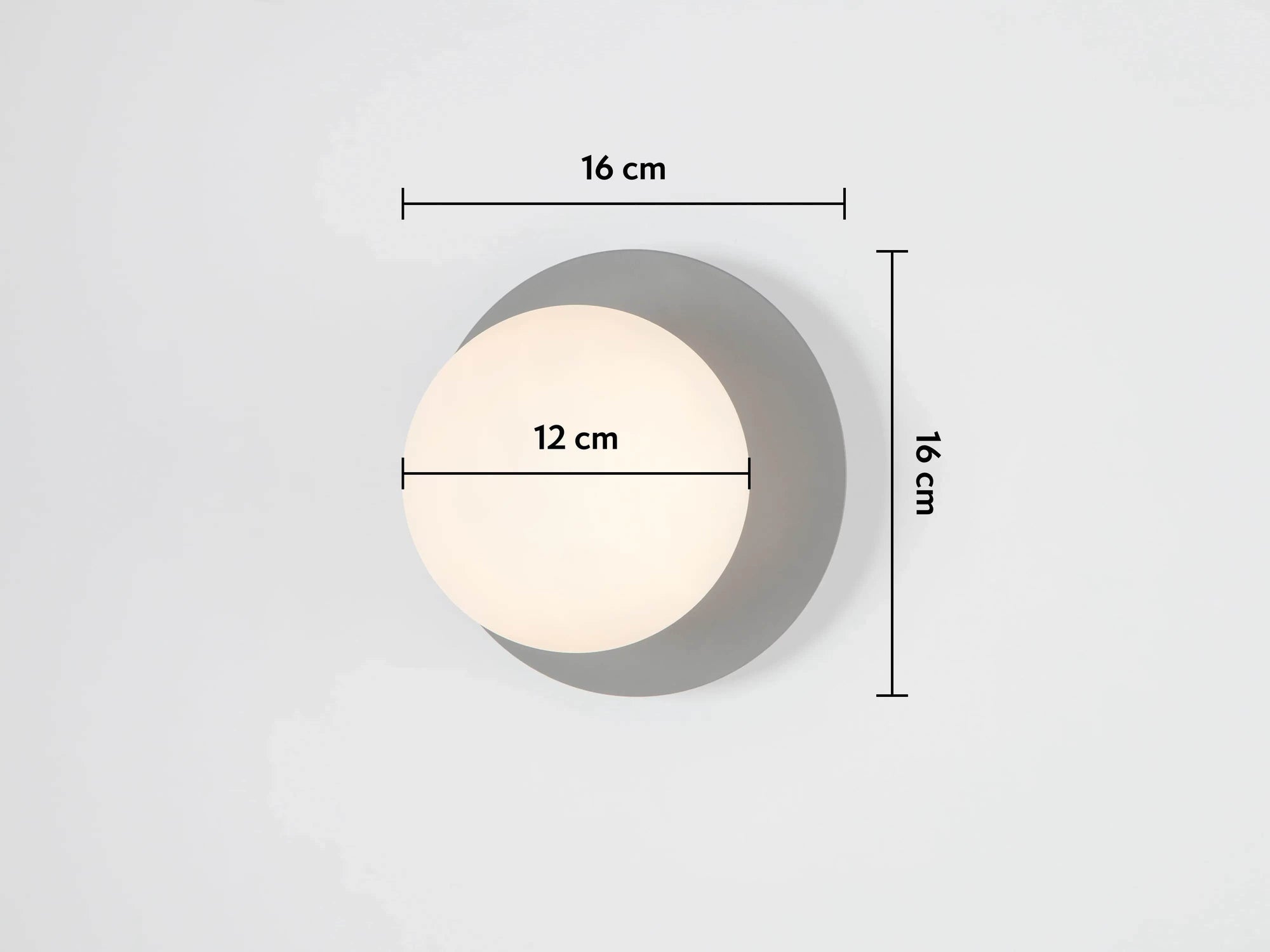 Charcoal grey opal disk wall light