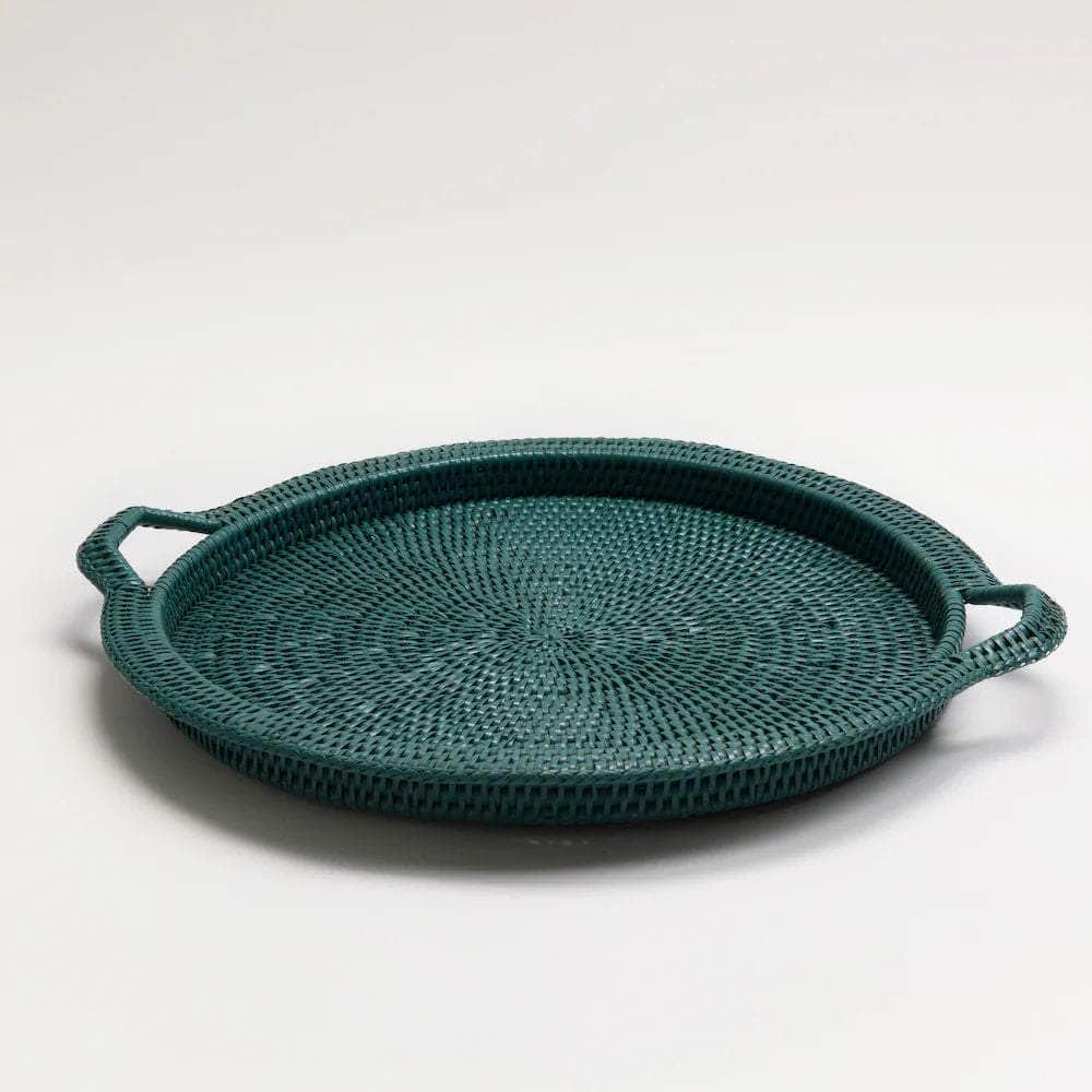 Inle Rattan Tray | Teal