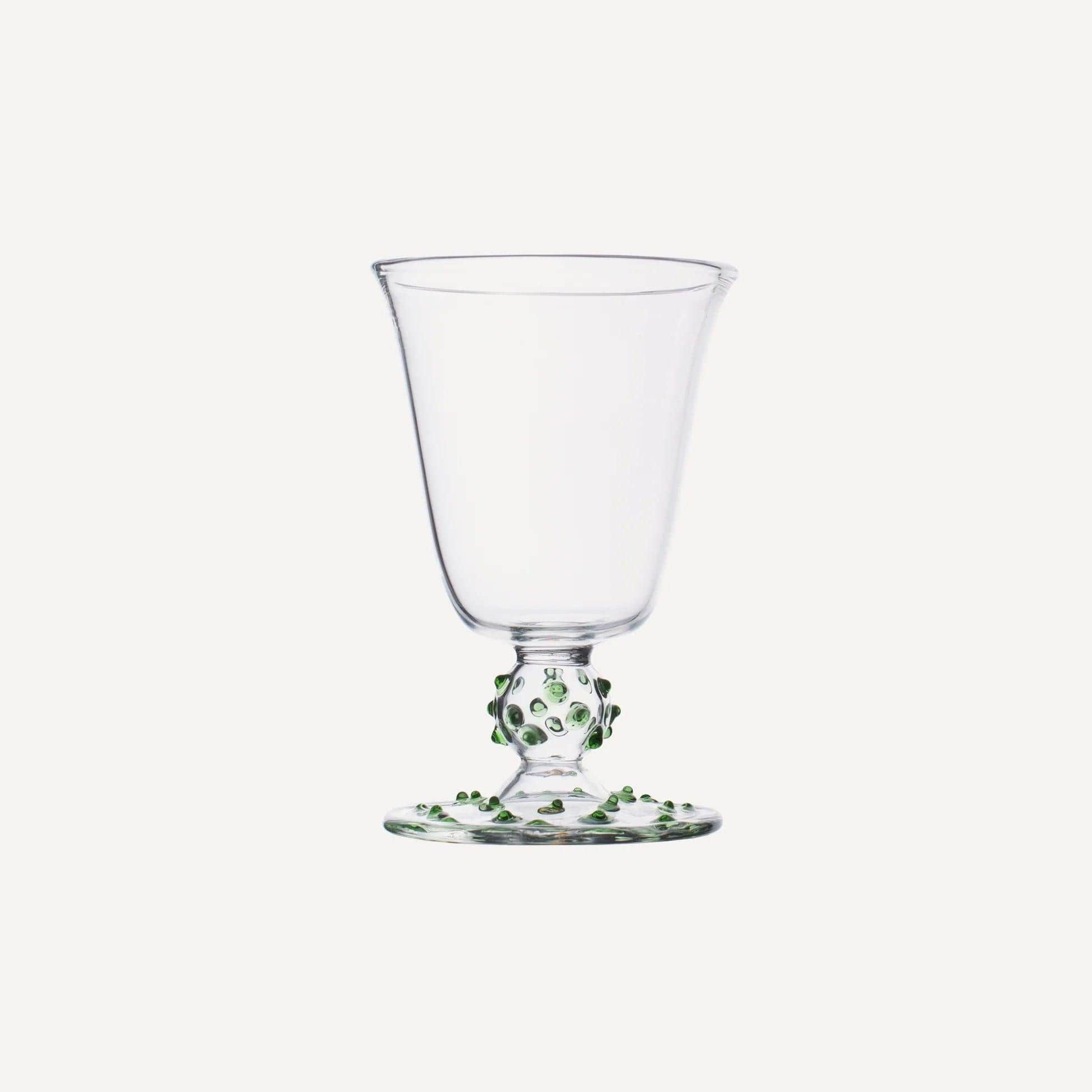 Green Pom Wine Glass
