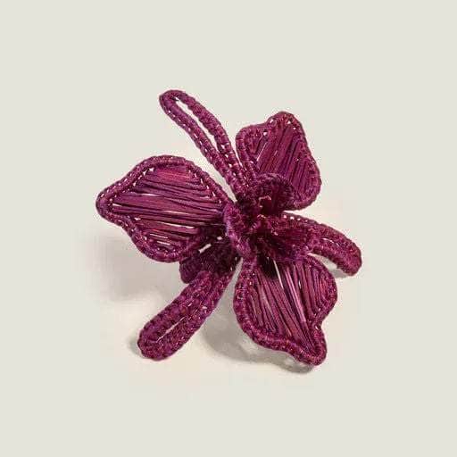 Orchid Woven Napkin Rings (Set of 4) Mulberry