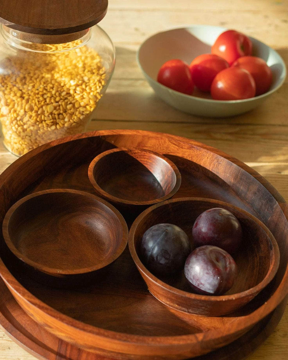 Seva Set of Wooden Bowls and Platter | 5 pcs