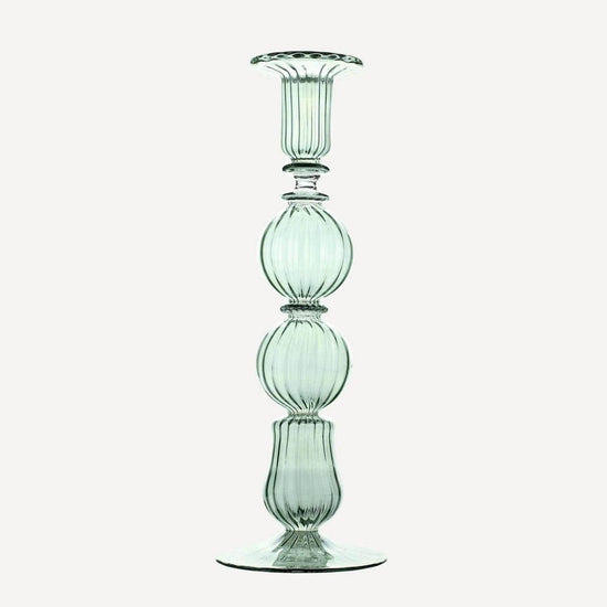 Ombo Glass Candlestick - Green