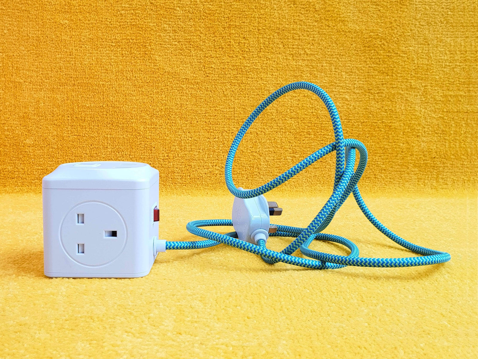 Green fabric extension lead