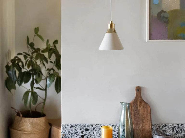 Sand cone pendant ceiling light