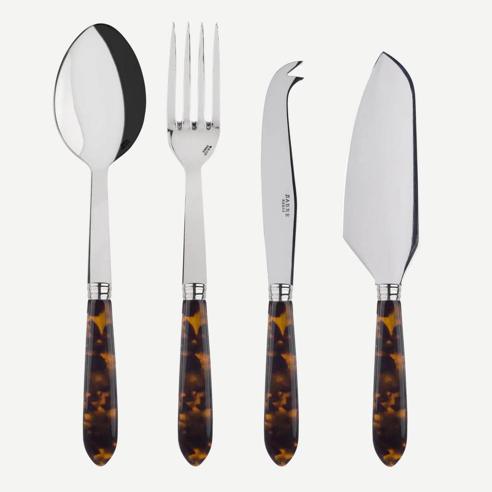 Tortoiseshell Effect Cutlery Set w/cheese knife and pie server