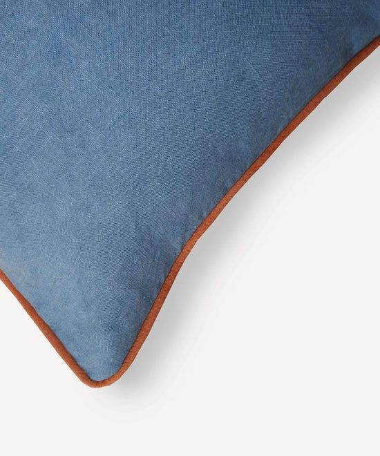 Contrast Cushion in Blue and Terracotta