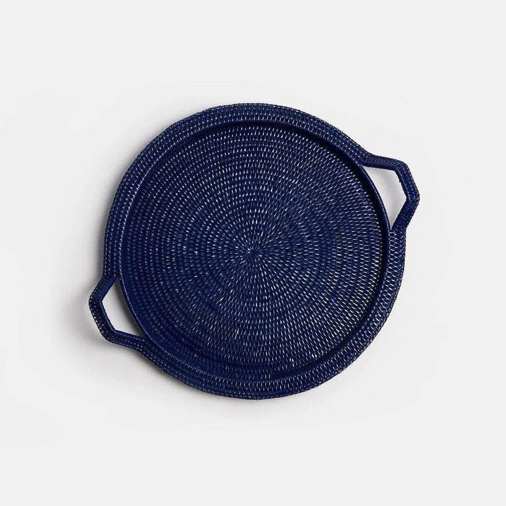 Inle Rattan Tray | Dark Blue