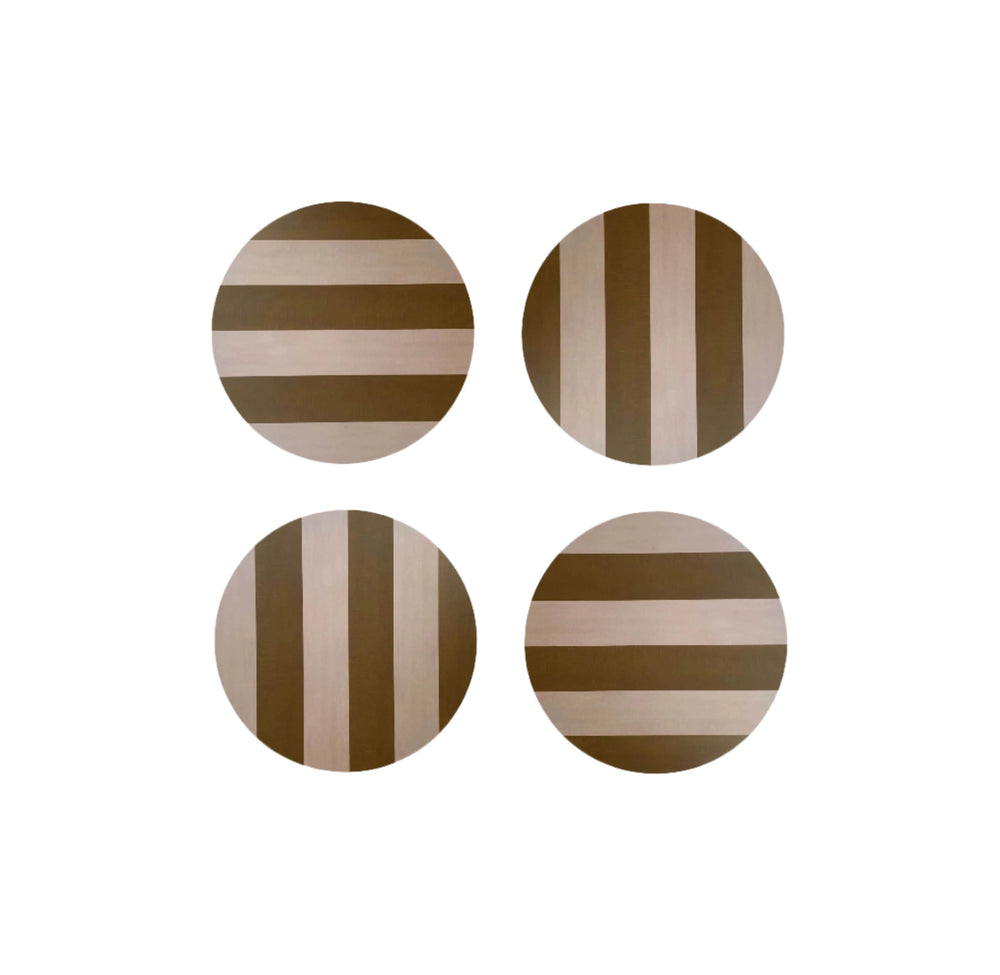 Ochre Stripe Coasters | Set of 4