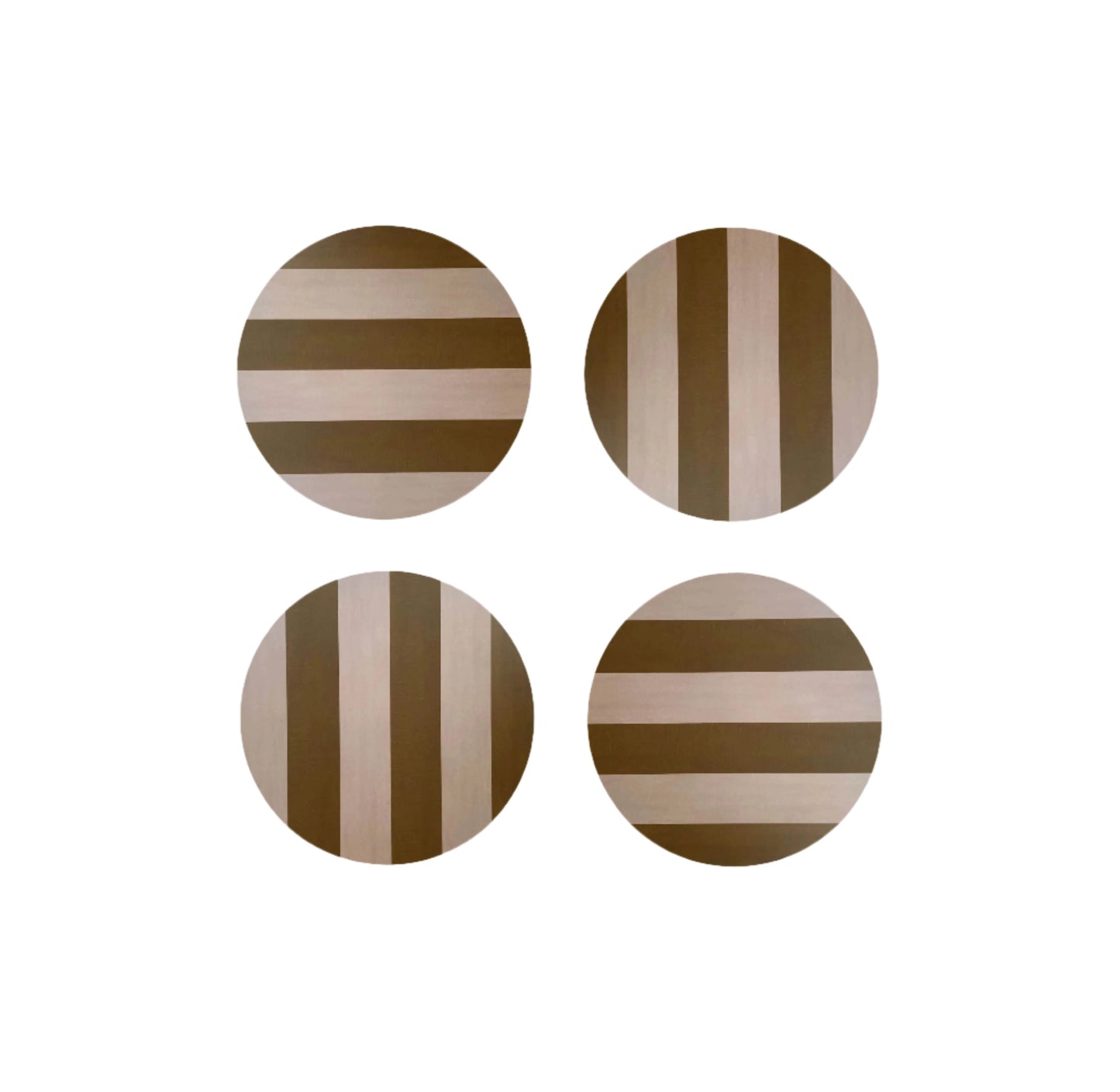 Ochre Stripe Coasters | Set of 4