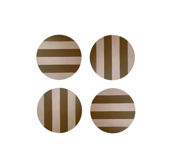 Ochre Stripe Coasters | Set of 4