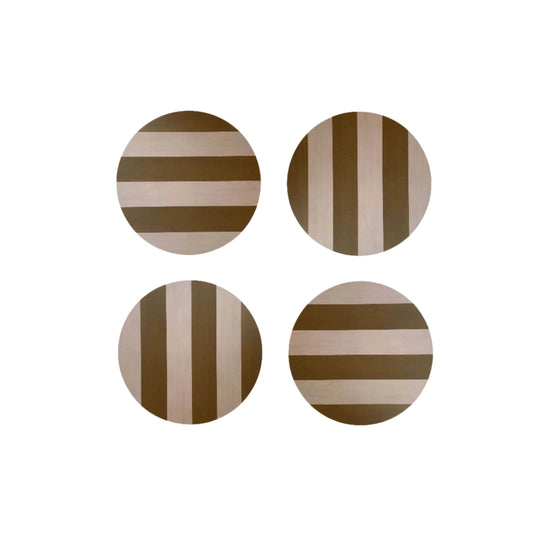 Ochre Stripe Coasters | Set of 4