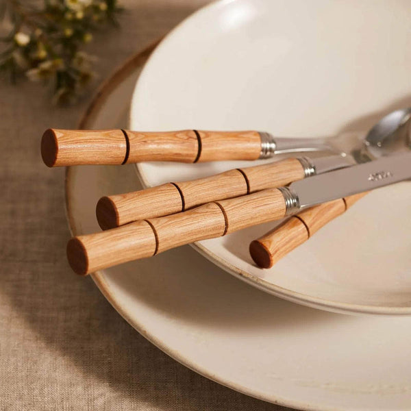 Bamboo 24Pc Cutlery Set | Light Press Wood