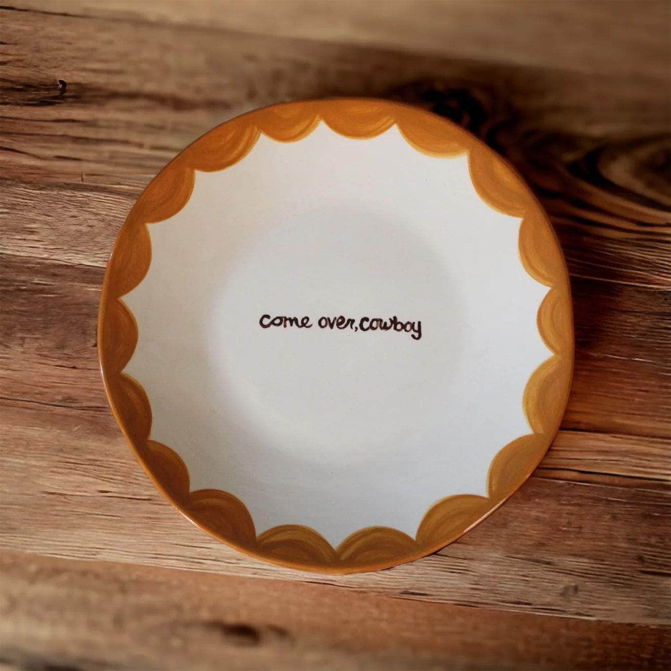 "Come Over Cowboy" Dessert Plates - Set of Two