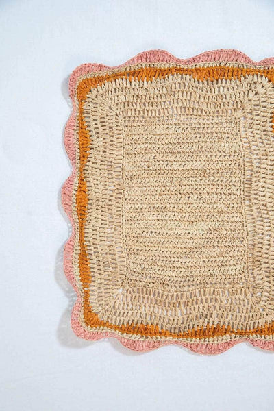 Garden Party Placemat with Pink and Orange Edges