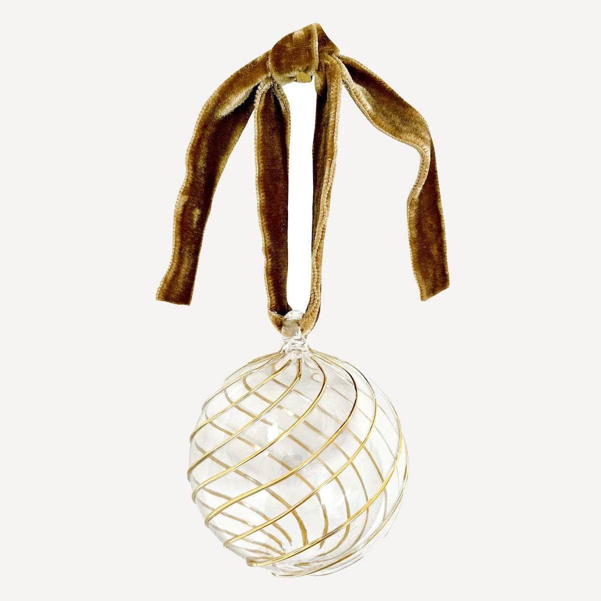Swirl Glass Bauble - Gold