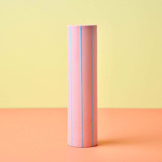 Coloured Striped Vase Siena Pink