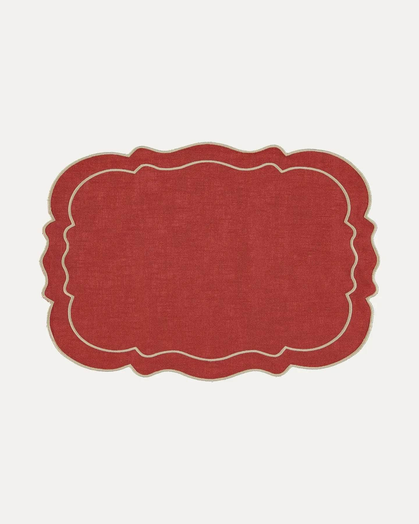 Clou Placemat, Brick with Ivory